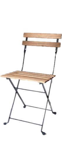 Slatted Wooden Metal Chair - Ikea Fold Away Chairs (322x480), Png Download