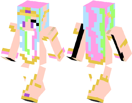 Princess Celestia From My Little Pony But As A Human - Minecraft Blue Bear Skin Girl (528x418), Png Download
