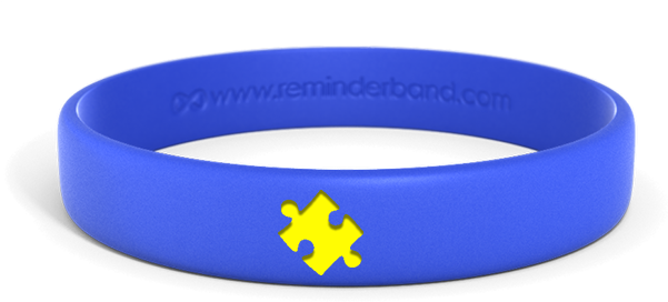 Autism Awareness Wristband - Reminderband (600x337), Png Download