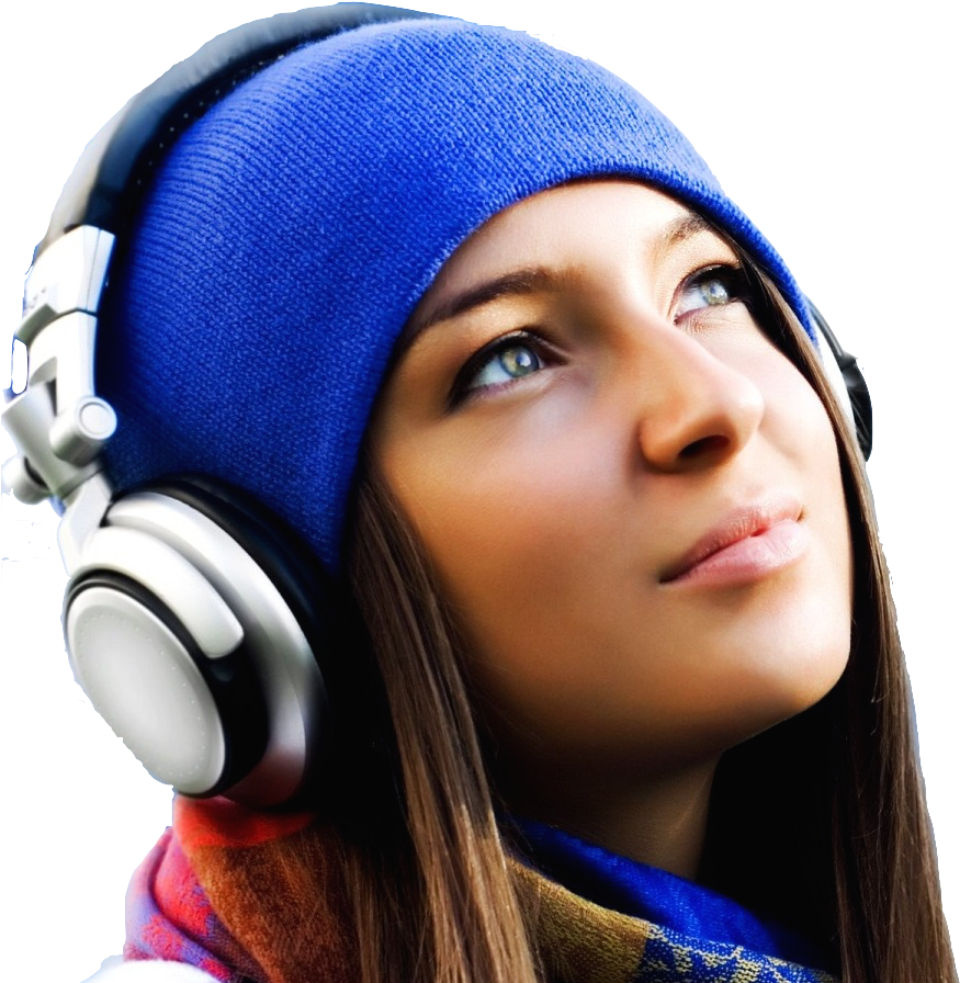 Listening To Music T - Girl Listening To Music Png (1825x1053), Png Download