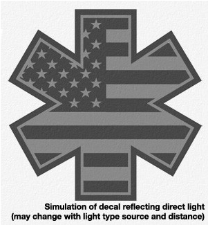 Decal Flag Star Of Life Black Reflective 2" - Lienz Krone (515x454), Png Download