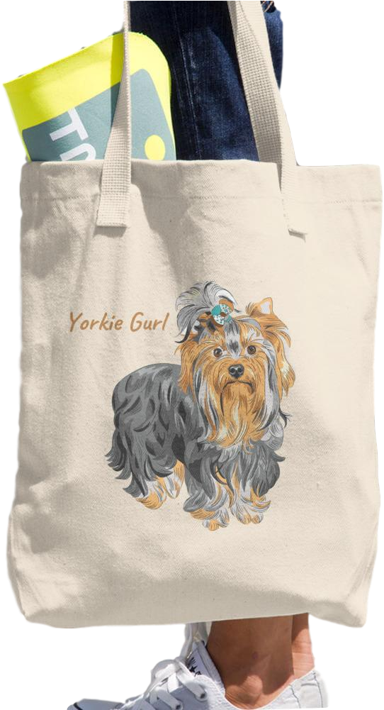 Yorkie Gurl Cotton Tote Bag - Yorkshire Terrier Notebook Record Journal, Diary, Special (1000x1000), Png Download