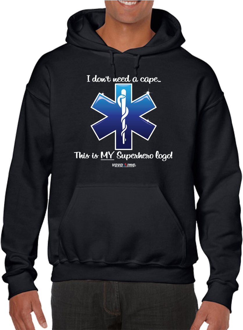 I Don't Need A Cape Superhero Emt Ems Star Of Life - Talking Heads Band Hoodie Hooded Sweatshirt Xs S M (875x1134), Png Download