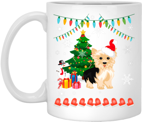 Yorkie Christmas Mug - Mug (600x600), Png Download