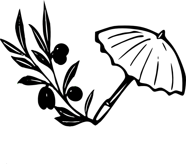 Olive Branch Black Clip Art - Olive Tree Branch (600x530), Png Download