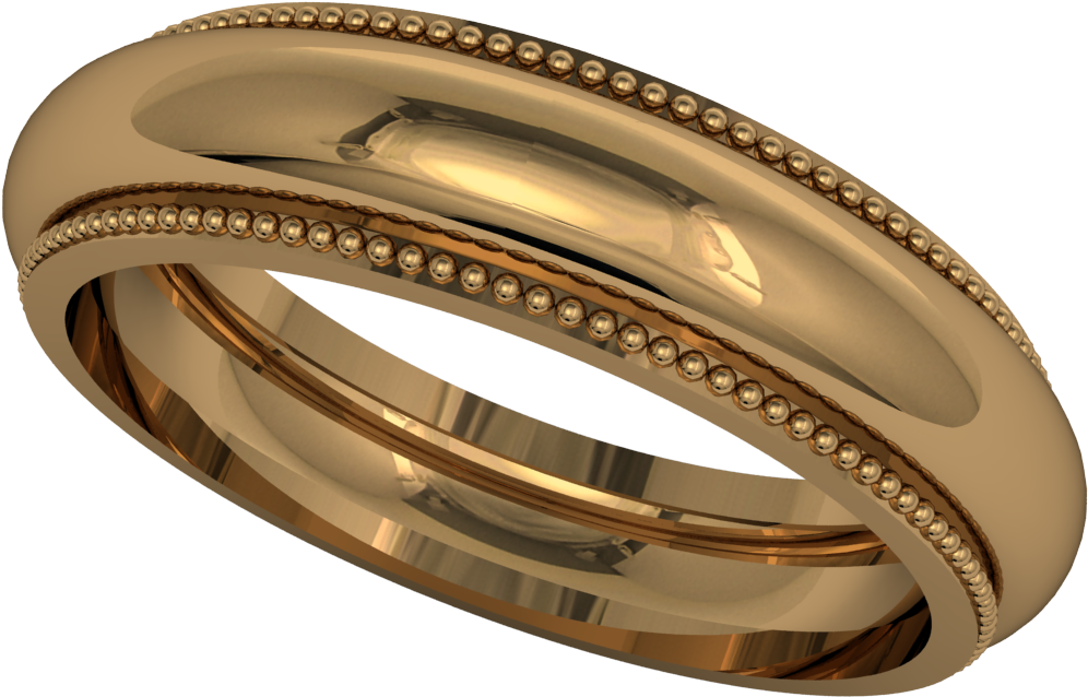 Download 18ct Yellow Gold Wedding Band With Milgrain Detail