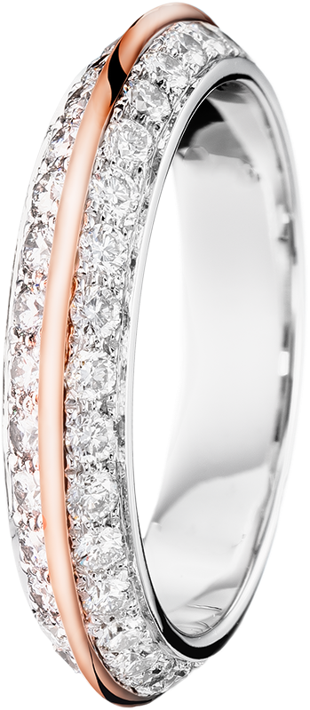Silver Wedding Rings Png - Pink Gold Wedding Band (960x960), Png Download