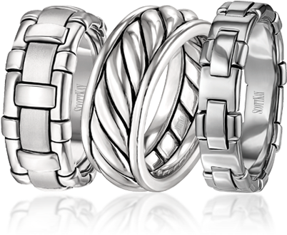 Scott Kay - Scott Kay Braided Mens Wedding Bands (480x430), Png Download