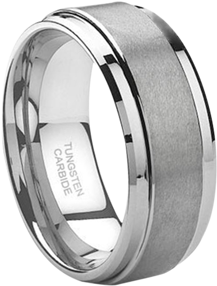 Tungsten Wedding Bands Brushed (603x600), Png Download