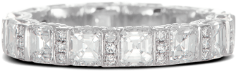 Ring Everlasting Eternity Wedding Band Asscher Diamonds - Steven Kirsch Inc (410x410), Png Download