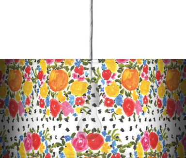 Lampshades Of Orange And Flowers By Bouffants & Broken - Orange (384x325), Png Download