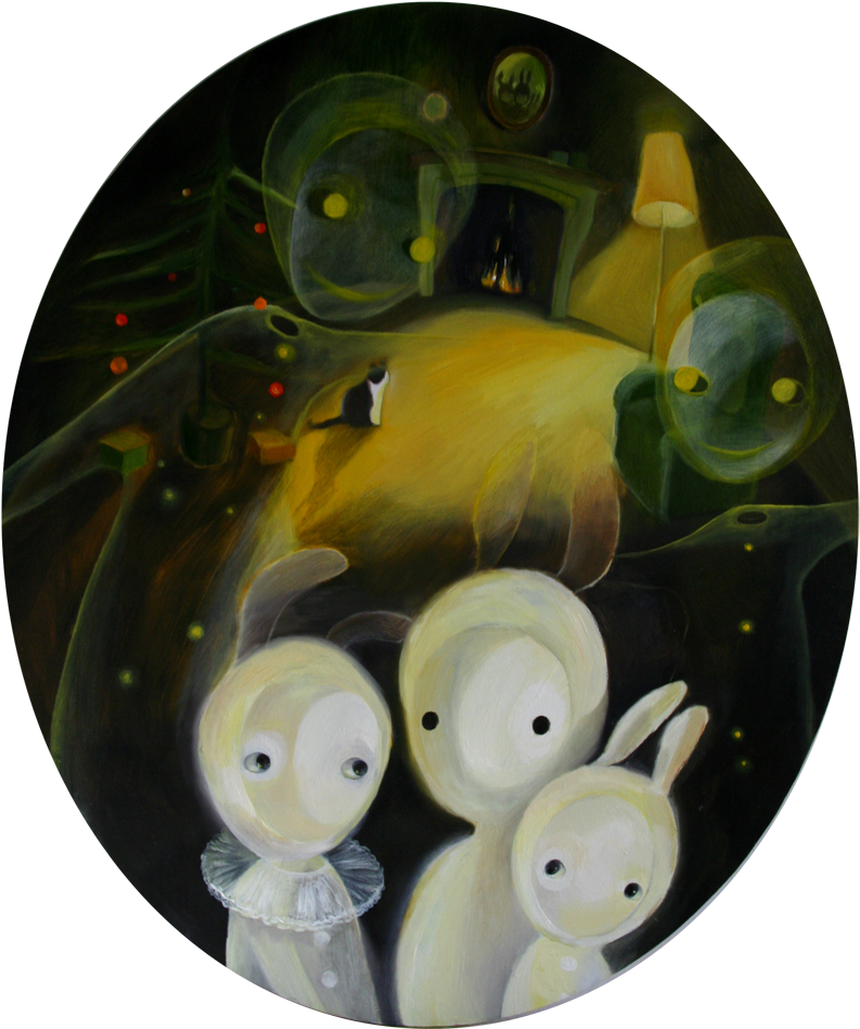 Christmas Spirits 50 X 60 Oil On Canvas - Oil Painting (800x950), Png Download
