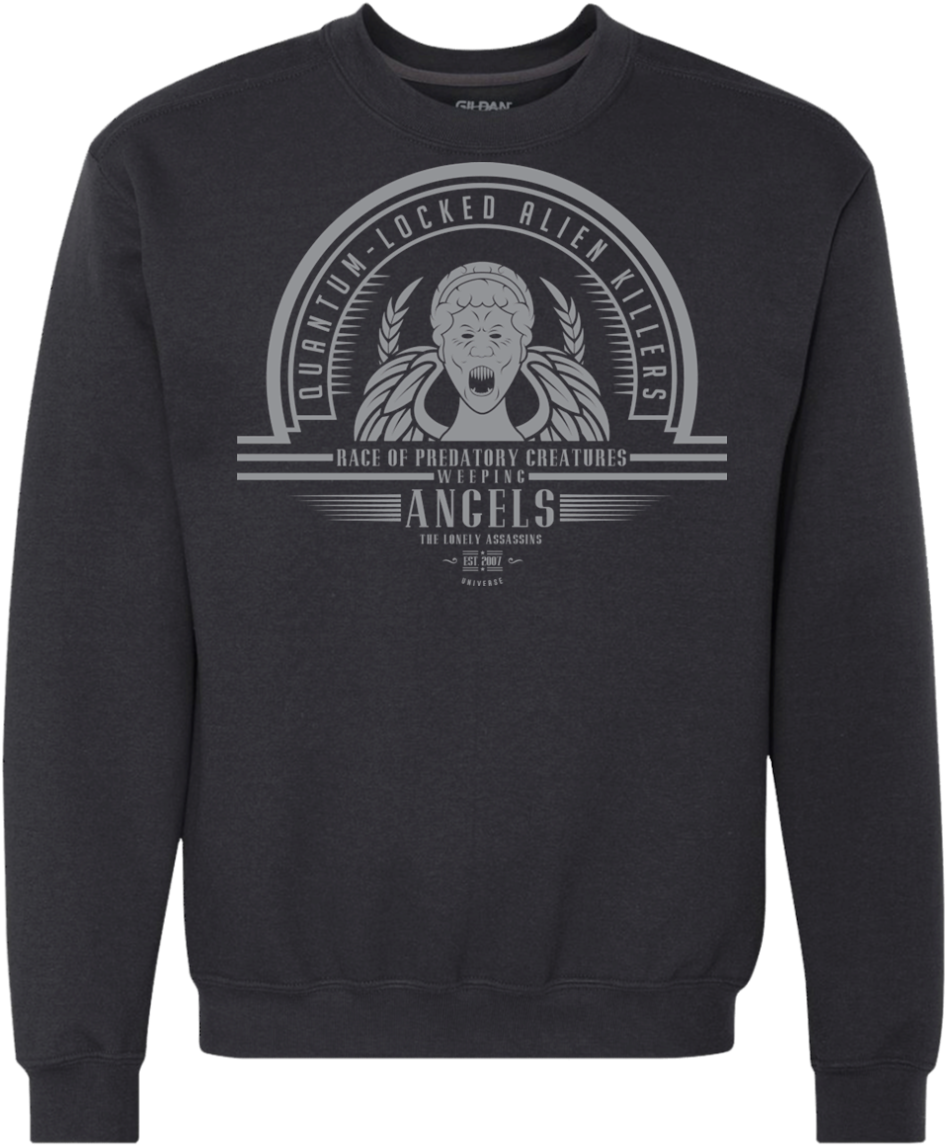 Who Villains Weeping Angels Premium Crewneck Sweatshirt - Doctor Who Tardis 10th Time Lord Vashta Nerada River (1155x1155), Png Download