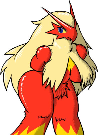 Fuzzyspah Blaziken - Cartoon (404x542), Png Download
