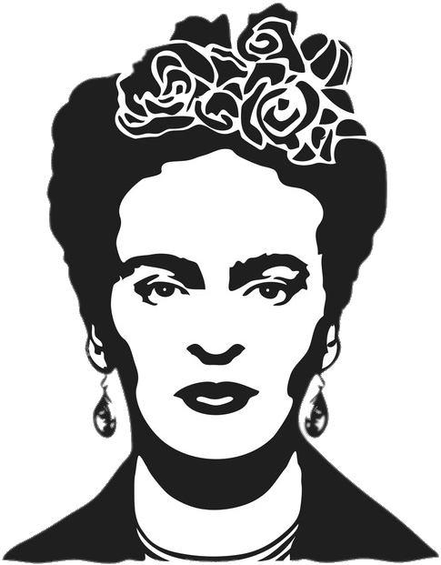 Frida Kahlo Silhouette - Enamorate De Ti De La Vida Y Luego De Quien Tu Quieras (500x647), Png Download