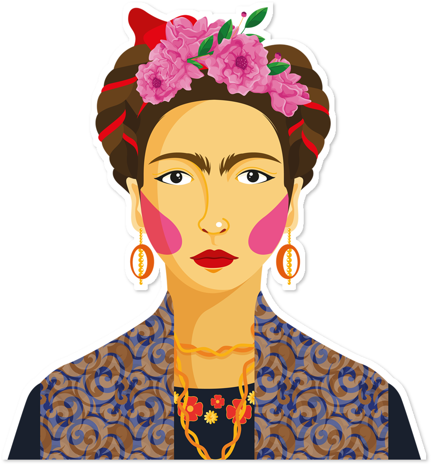 Kahlo Art Painting Transprent Banner Royalty Free Download - Notebook Journal Dot-grid,graph,lined,blank No Lined (962x962), Png Download