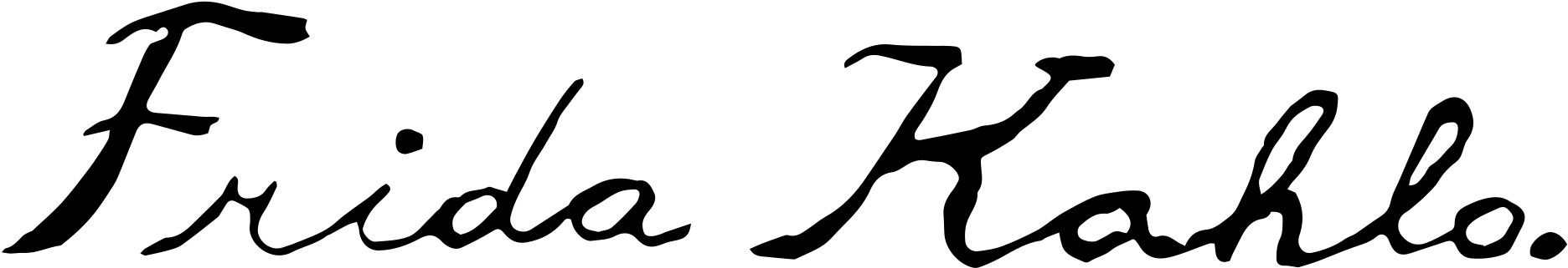 Open - Frida Kahlo Signature (2000x444), Png Download
