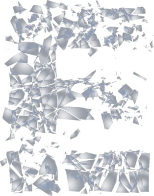 Broken Glass Background Png Broken Glass Letters Png - Shattered Glass Letter E (314x400), Png Download