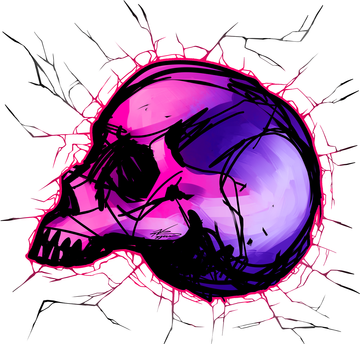 Stylized Skull Illustrations (1400x1400), Png Download
