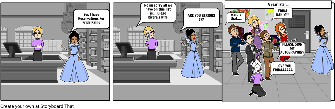 A Day In The Life Of Frida Kahlo - Cartoon (1164x385), Png Download
