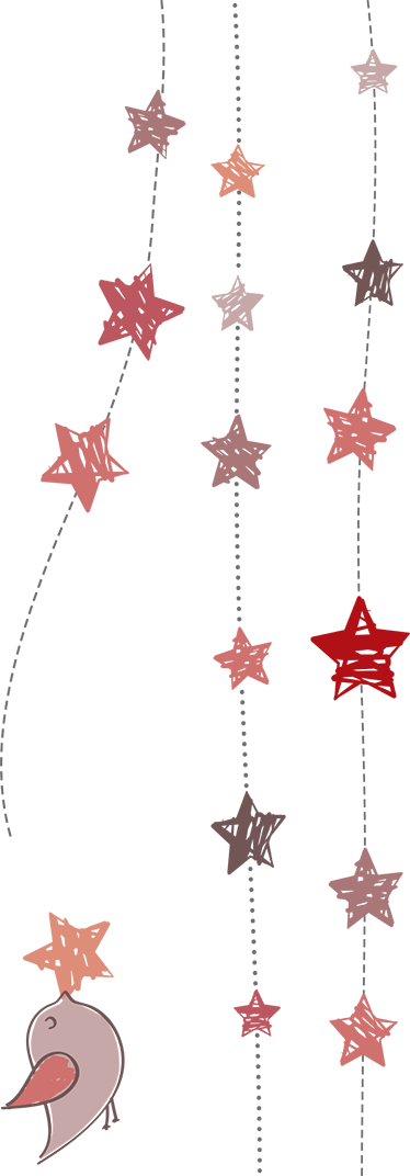 Hanging Stars With Bird Sticker - Dress (374x1072), Png Download