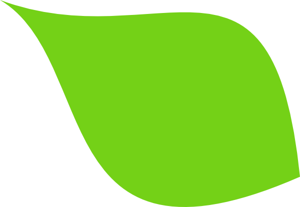 Leave Clipart - Plain Green Leaf (600x415), Png Download