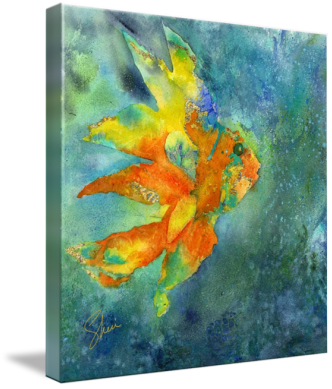 Layers Of Colour, Some Mark Making With Salt And Gold - Modern Art (332x389), Png Download