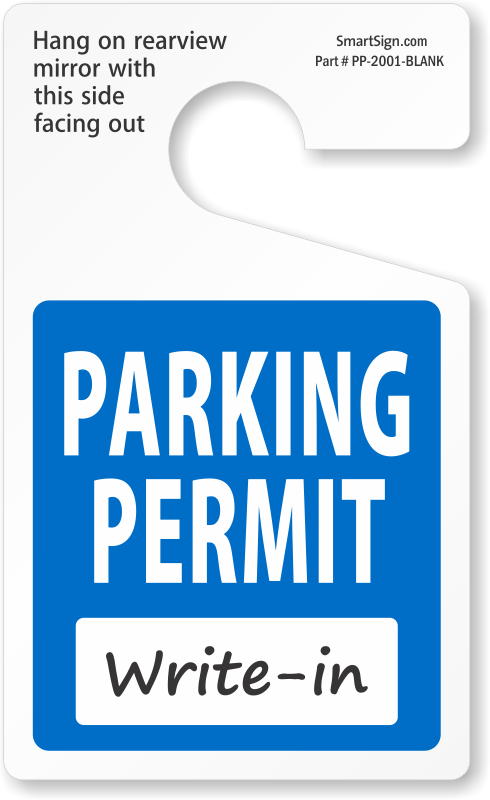Zoom, Price, Buy - Hanging Parking Permit (490x800), Png Download