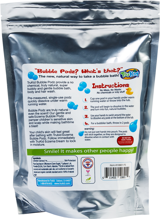Trukid Eczema Care Bubble Podz 60 Count - Packing Materials (1000x1000), Png Download