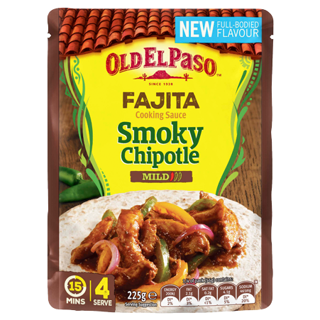 Smoky Chipotle Fajita Cooking Sauce 225g - Old El Paso Mini Stand 'n' Stuff Flour Soft Tortillas (800x450), Png Download
