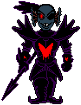 Undyne - Dark Undyne (605x350), Png Download