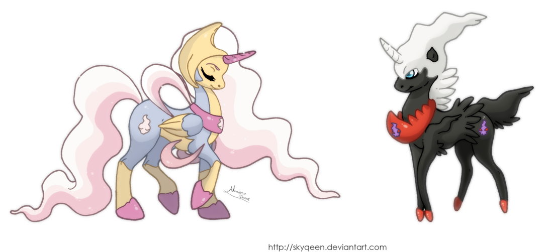 Mysweetqueen, Cresselia, Crossover, Darkrai, Pokémon, - Pokemon Darkrai X Cresselia (1280x778), Png Download