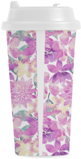 Pastel Watercolor Flower Pattern Double Wall Plastic - Blue Green Watercolor Flower Pattern Wall Tapestry (500x500), Png Download