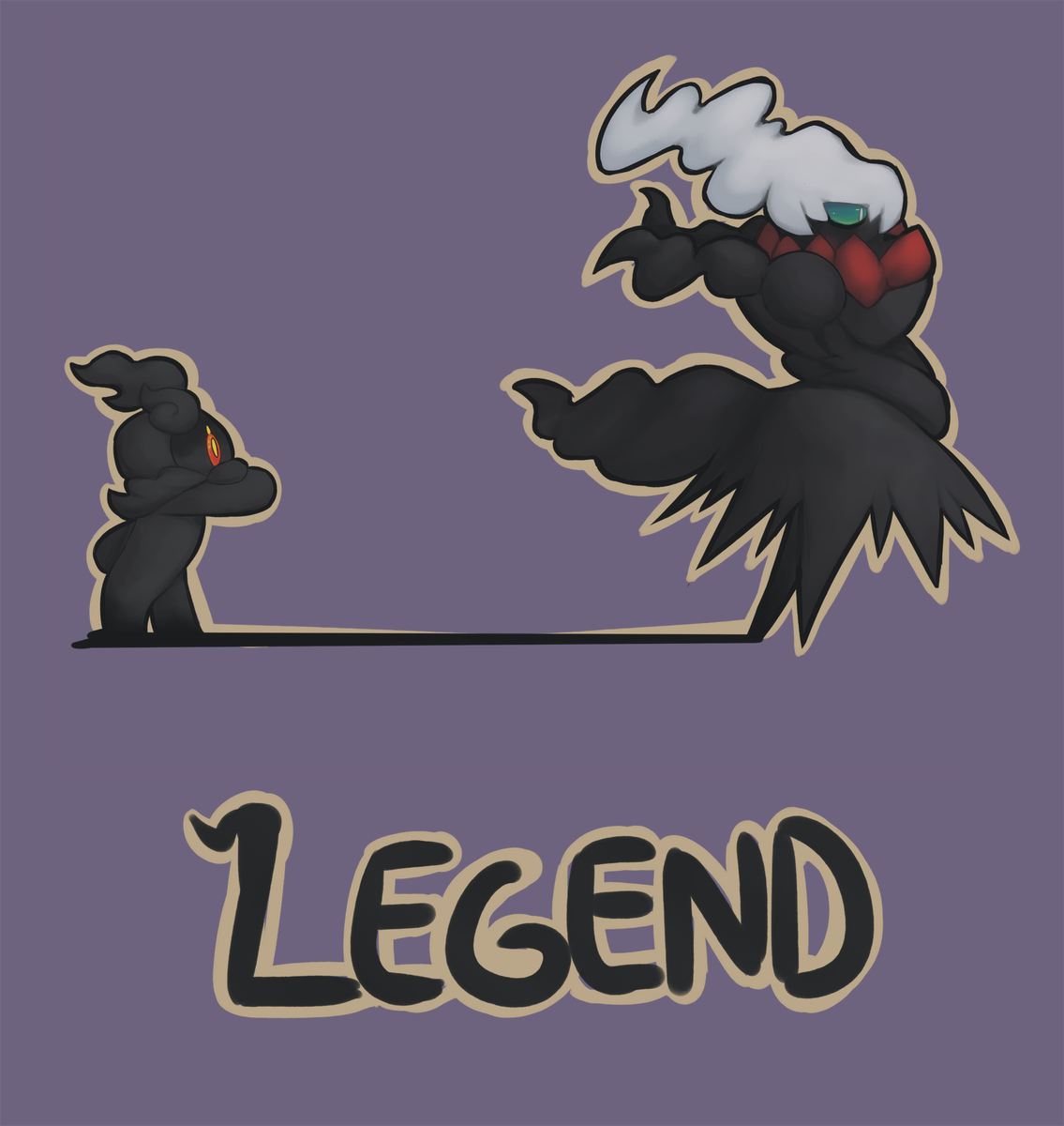 Lurils On Twitter - Pokemon Darkrai And Marshadow (1135x1200), Png Download