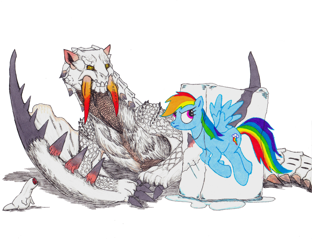Themacronian, Barioth, Crossover, Frozen, Giggi, Ice, - Monster Hunter Barioth Day (1280x989), Png Download