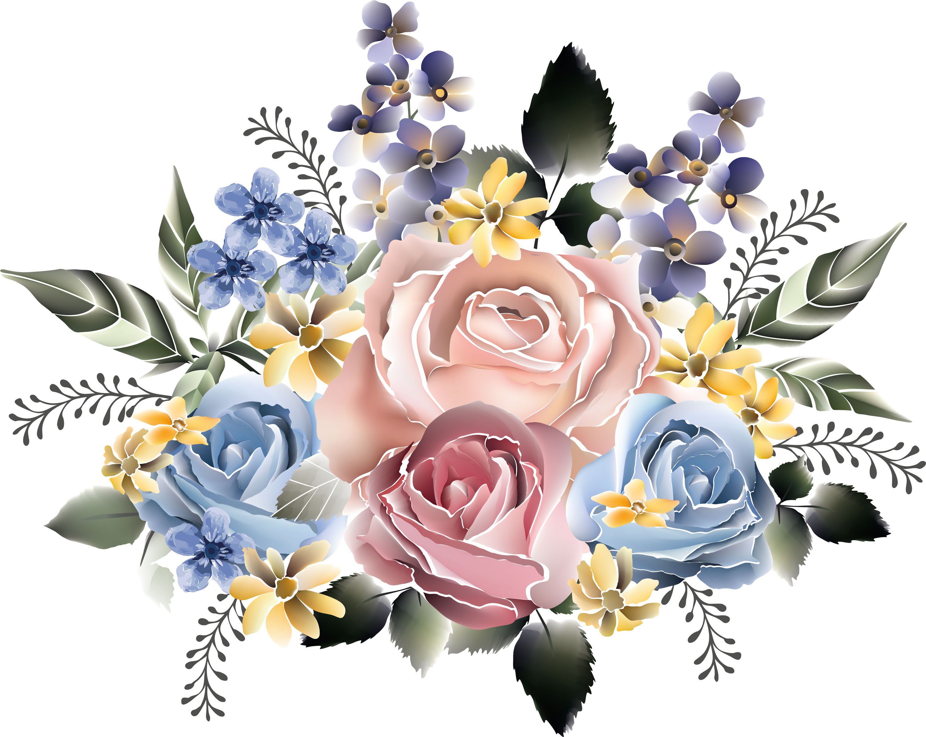 Beautiful Red Flowers Png Clip - Papel De Decoupage Floral (2944x2343), Png Download