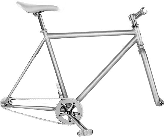 Info - Bicycle Frame No Wheels (548x458), Png Download