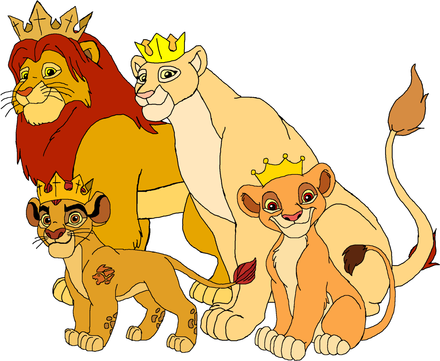 The Pencil And In Color - Lion King Simba's Family (1600x1300), Png Download