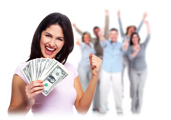 Asociado Inmobiliario - Happy People With Money (585x447), Png Download