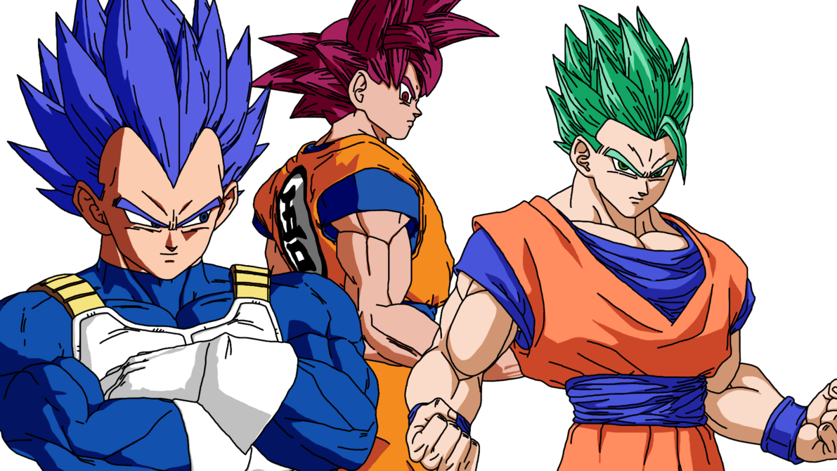 Fanmade Ssg Goku Vegeta And Gohan Trace By Aspiringcreator-dckttf0 - Goku (1191x670), Png Download