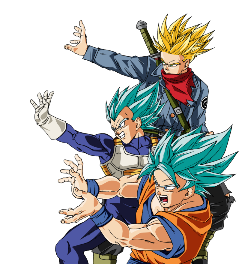 Goku Vegeta Trunks Show , - Goku Trunks And Vegeta (873x915), Png Download