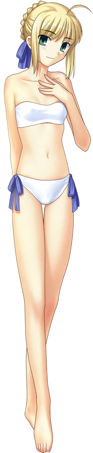 Saber Swimsuit - Rin And Saber Swimsuit (800x1523), Png Download