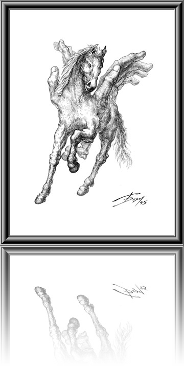 Pegasus - - Stone Flower Drawing (360x720), Png Download