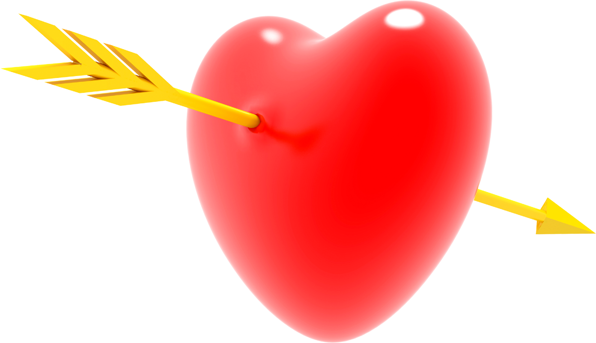 Heart With Arrow Png - Heart (1200x691), Png Download