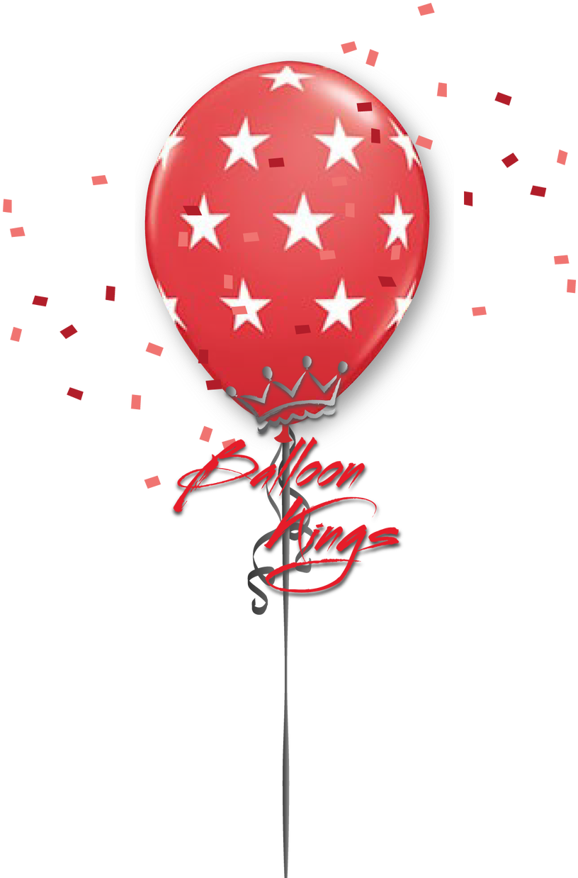 11in Latex American Stars - Blue Balloons With Printed Stars (1080x1280), Png Download