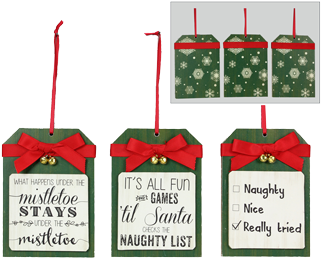 Wood Christmas Tag Small Sign - Wood Wall Décor By Young's - Wood Tag Small Sign - (500x375), Png Download