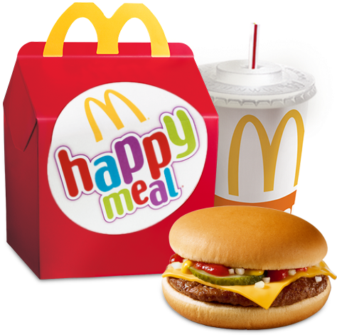 Happy Meal With Cheeseburger - Mc Donalds Happy Meal (500x500), Png Download
