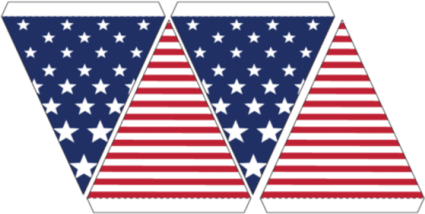 Cheap Custom 5x3ft Poly American Usa Stars Bunting - American Flag Bunting Template (500x386), Png Download