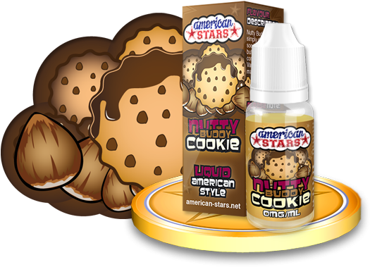 Nutty Buddy Cookie From American Stars By Flavourtec - American Stars E Liquid (543x408), Png Download