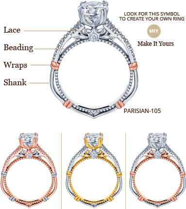 1 - Verragio Parisian Pavé Diamond Semi-mount D-105 (400x438), Png Download